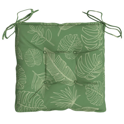 vidaXL Coussins de chaise 2 pcs à motif de feuilles 50x50x7 cm tissu