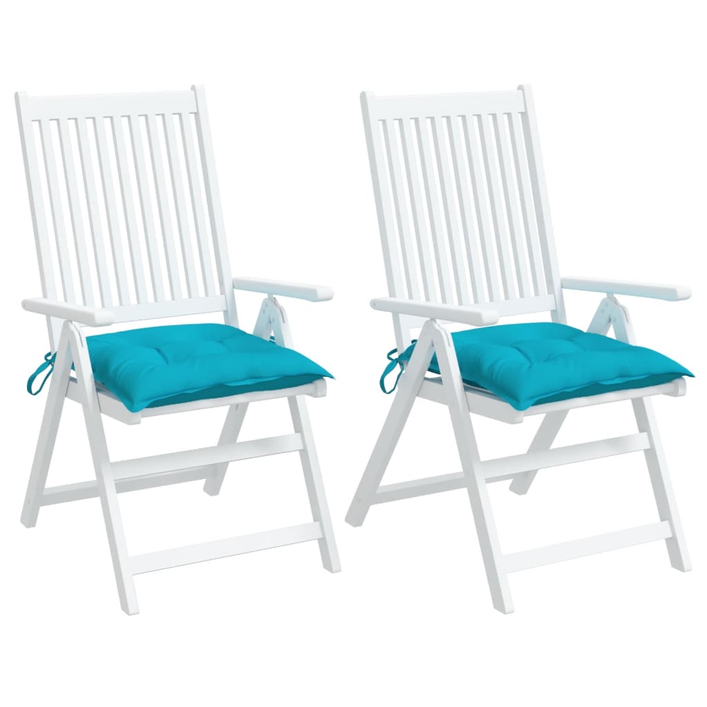 vidaXL Coussins de chaise 2 pcs turquoise 50x50x7 cm tissu oxford