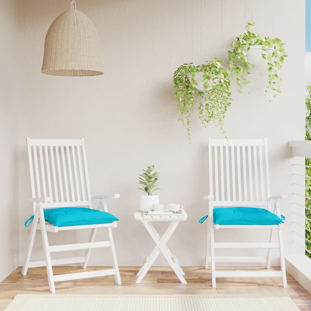 vidaXL Coussins de chaise 2 pcs turquoise 50x50x7 cm tissu oxford