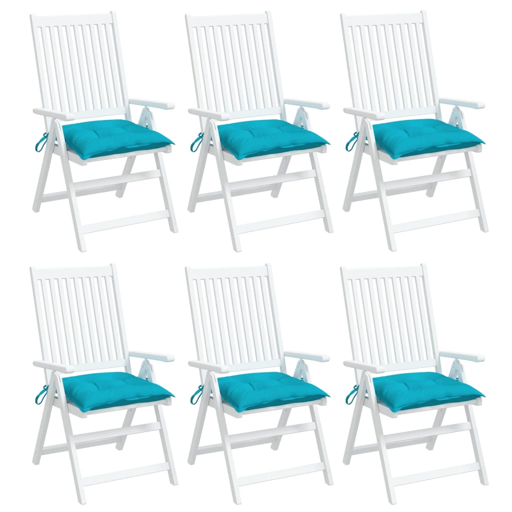 vidaXL Coussins de chaise 6 pcs turquoise 50x50x7 cm tissu oxford