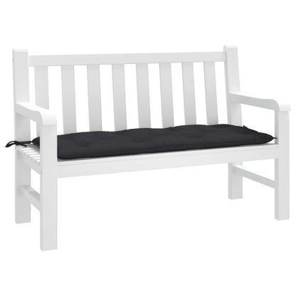 vidaXL Coussin de banc de jardin noir 120x50x7 cm tissu oxford