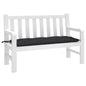 vidaXL Coussin de banc de jardin noir 120x50x7 cm tissu oxford
