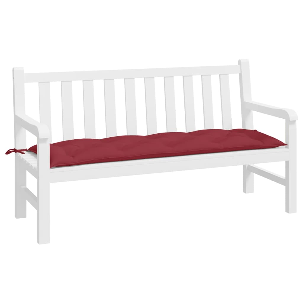 vidaXL Coussin de banc de jardin rouge bordeaux 150x50x7 cm