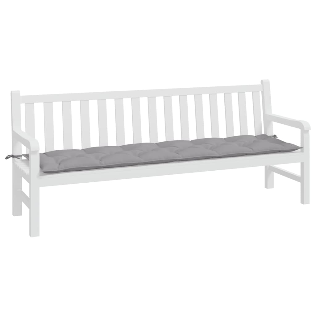vidaXL Coussin de banc de jardin gris 200x50x7 cm tissu oxford