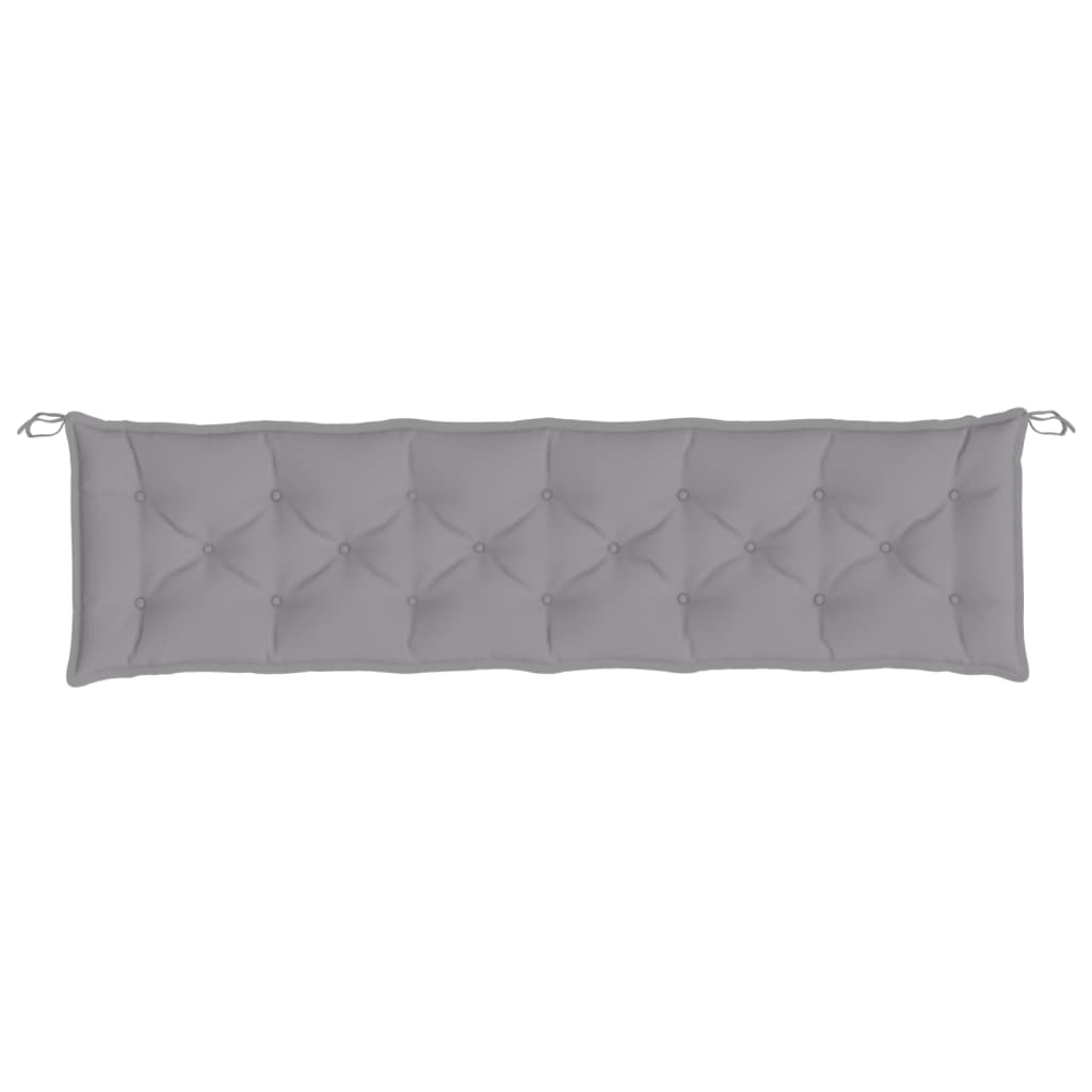 vidaXL Coussin de banc de jardin gris 200x50x7 cm tissu oxford
