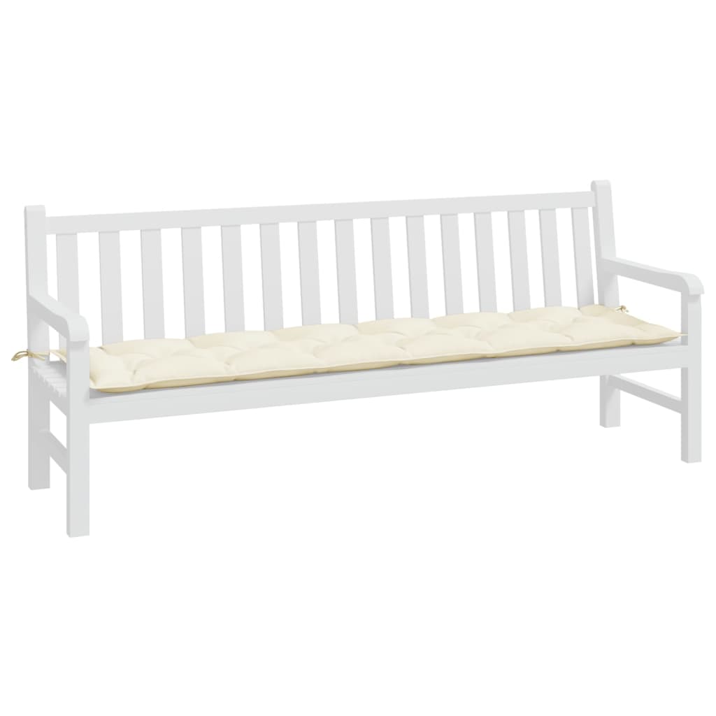 vidaXL Coussin de banc de jardin crème 200x50x7 cm tissu oxford