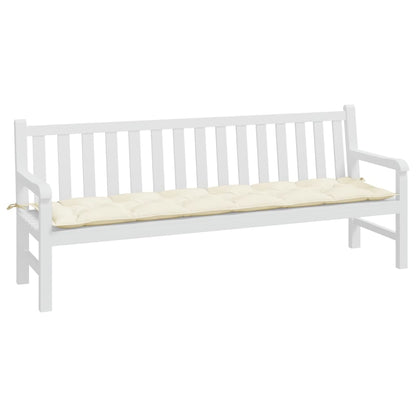 vidaXL Coussin de banc de jardin crème 200x50x7 cm tissu oxford