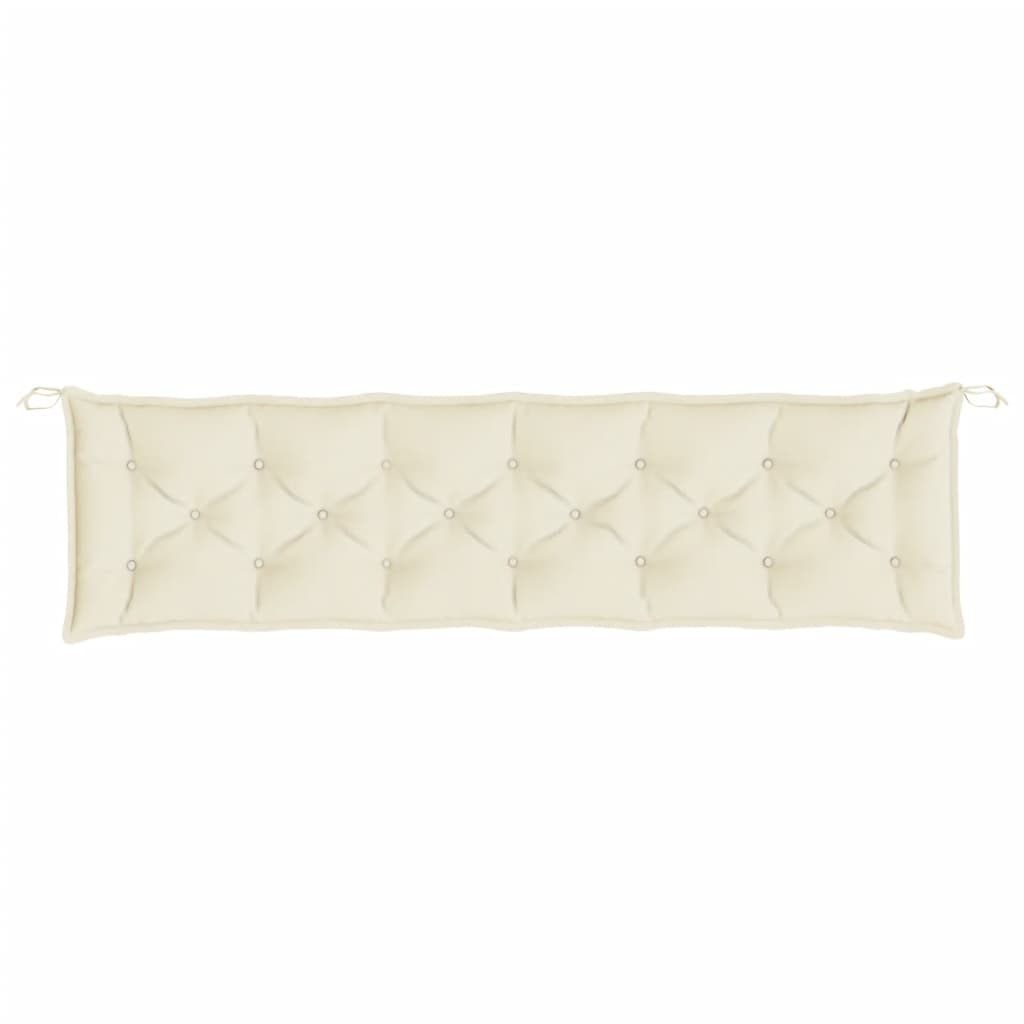 vidaXL Coussin de banc de jardin crème 200x50x7 cm tissu oxford