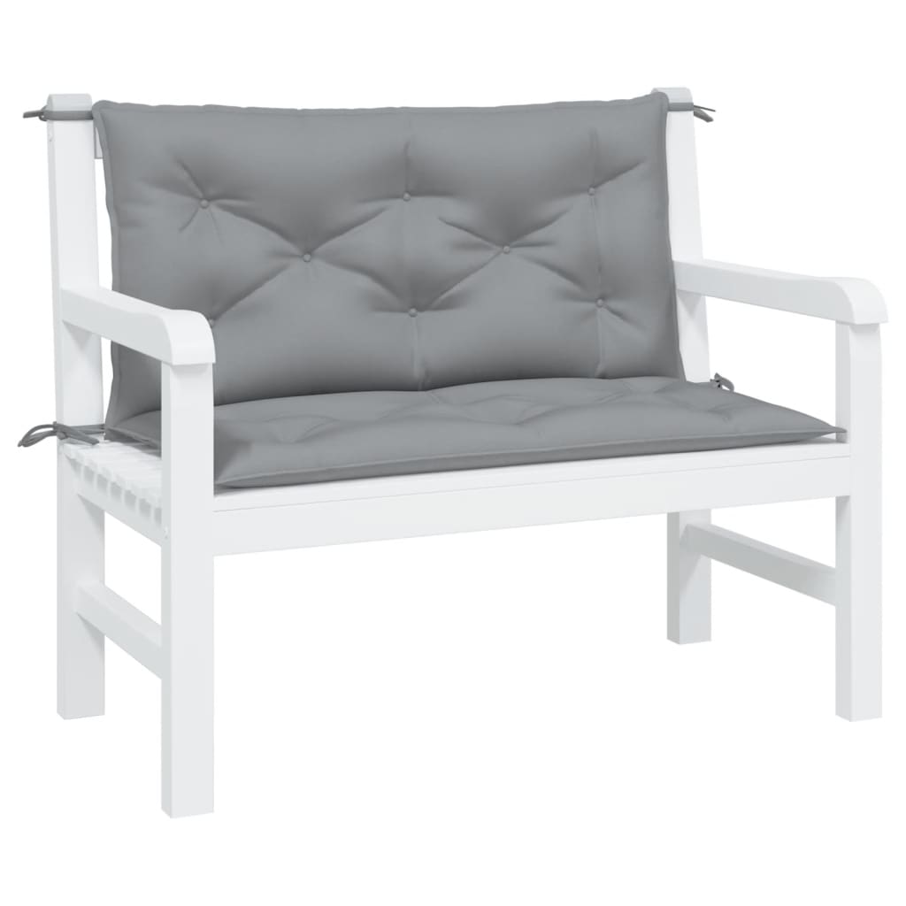 vidaXL Coussins de banc de jardin 2 pcs gris 100x50x7 cm tissu Oxford