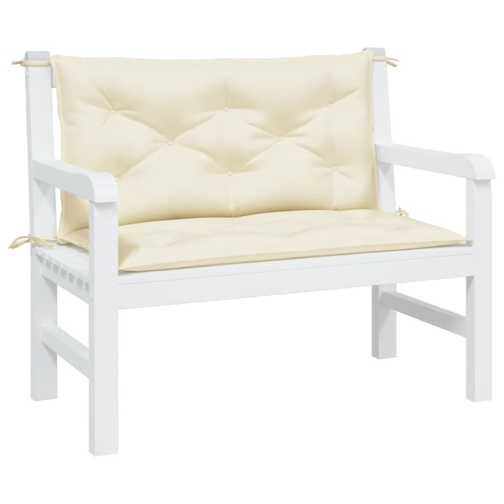 vidaXL Coussins de banc de jardin 2 pcs crème 100x50x7 cm tissu oxford
