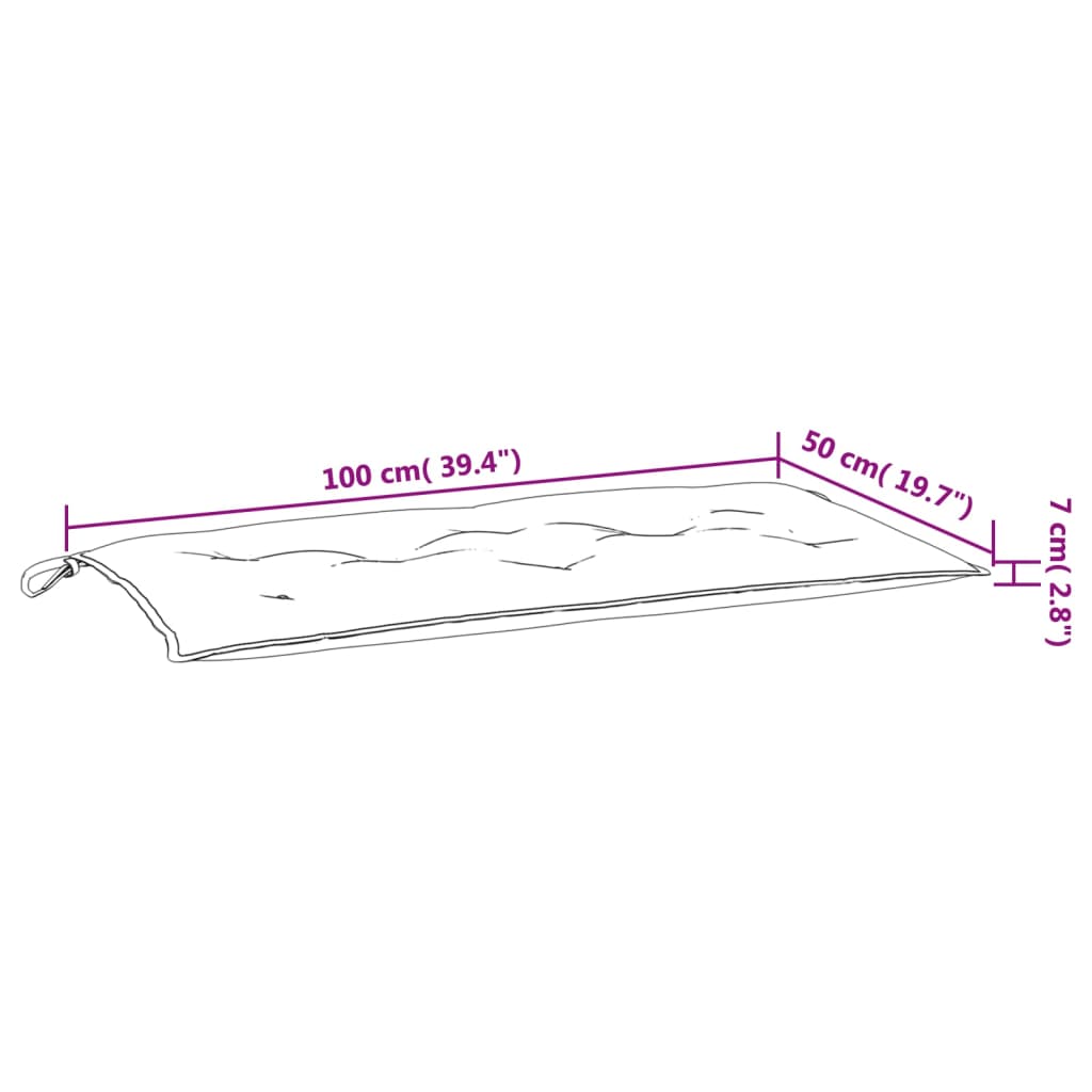 vidaXL Coussins de banc de jardin 2 pcs crème 100x50x7 cm tissu oxford