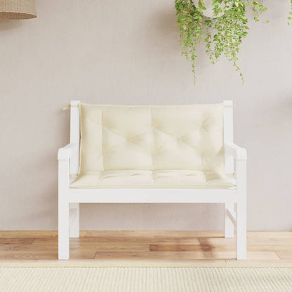 vidaXL Coussins de banc de jardin 2 pcs crème 100x50x7 cm tissu oxford