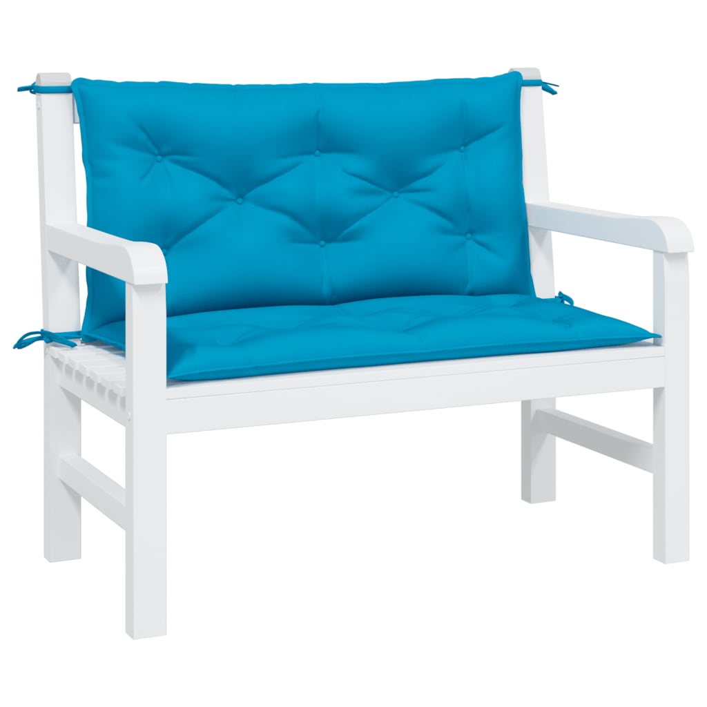 vidaXL Coussins de banc de jardin 2 pcs bleu clair tissu Oxford