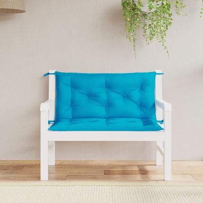vidaXL Coussins de banc de jardin 2 pcs bleu clair tissu Oxford