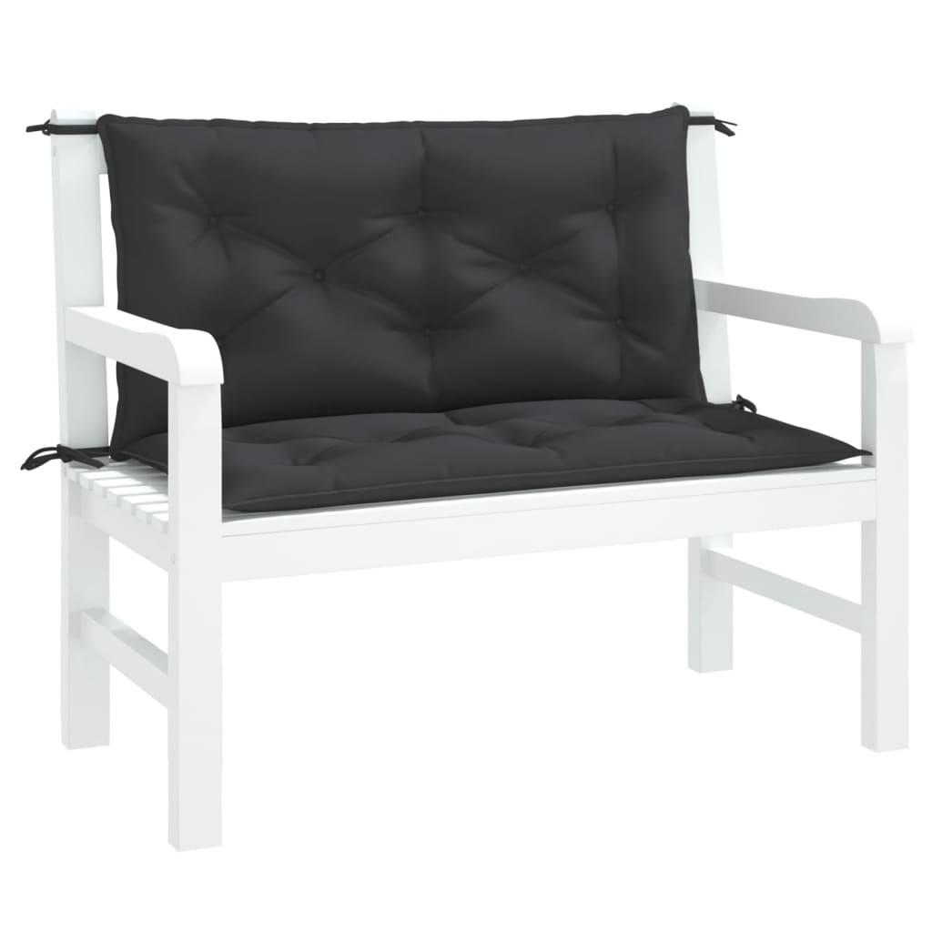 vidaXL Coussins de banc de jardin 2 pcs noir 100x50x7 cm tissu Oxford