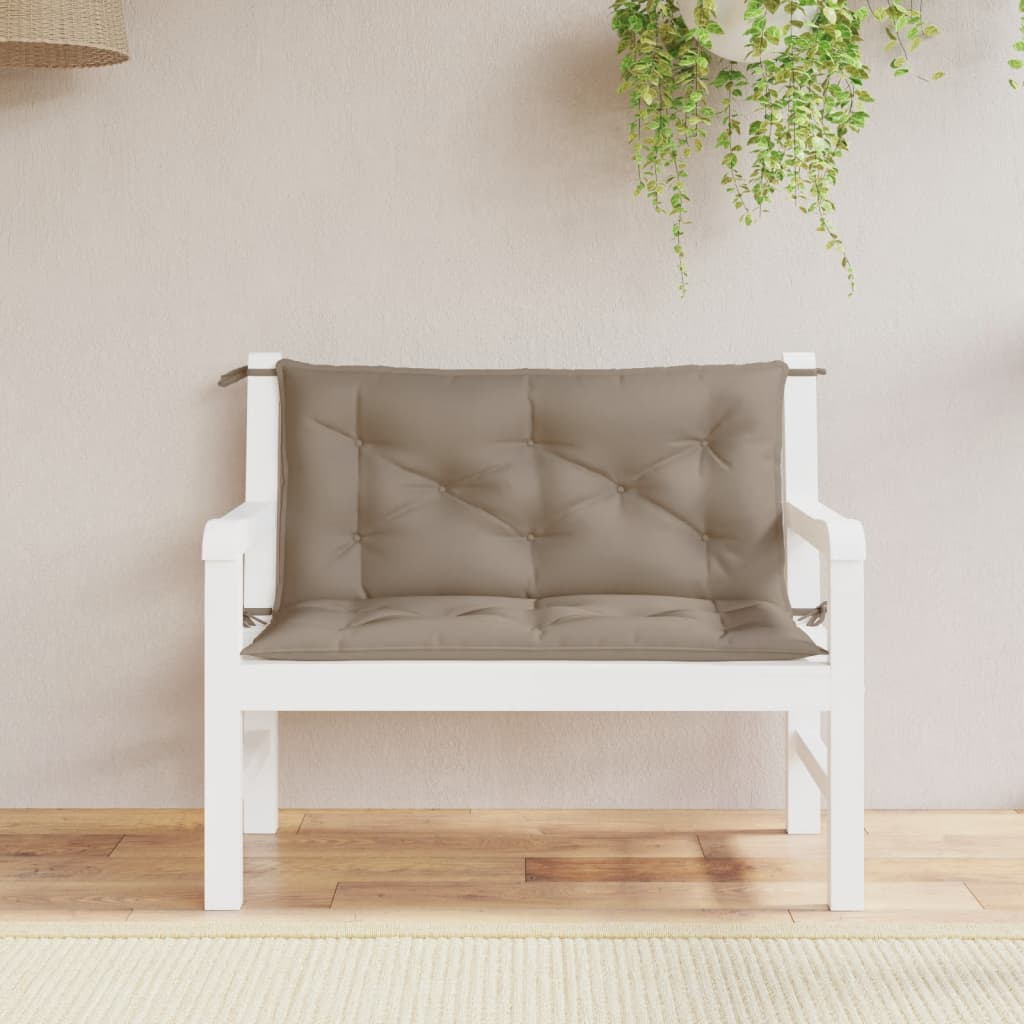 vidaXL Coussins de banc de jardin 2 pcs taupe 100x50x7 cm tissu Oxford