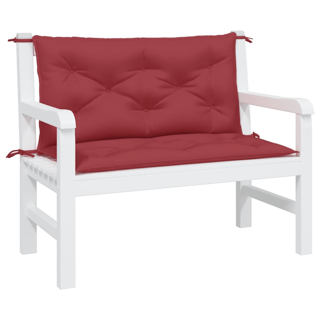vidaXL Coussins de banc de jardin 2 pcs rouge bordeaux tissu Oxford