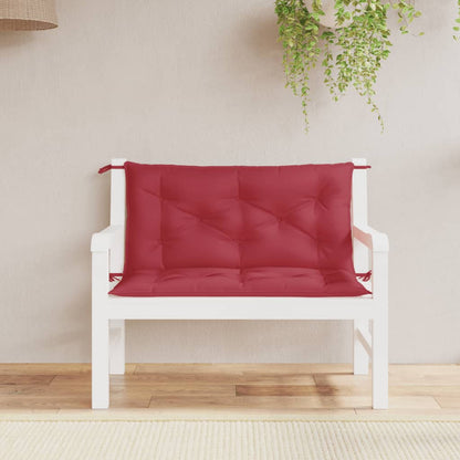 vidaXL Coussins de banc de jardin 2 pcs rouge bordeaux tissu Oxford