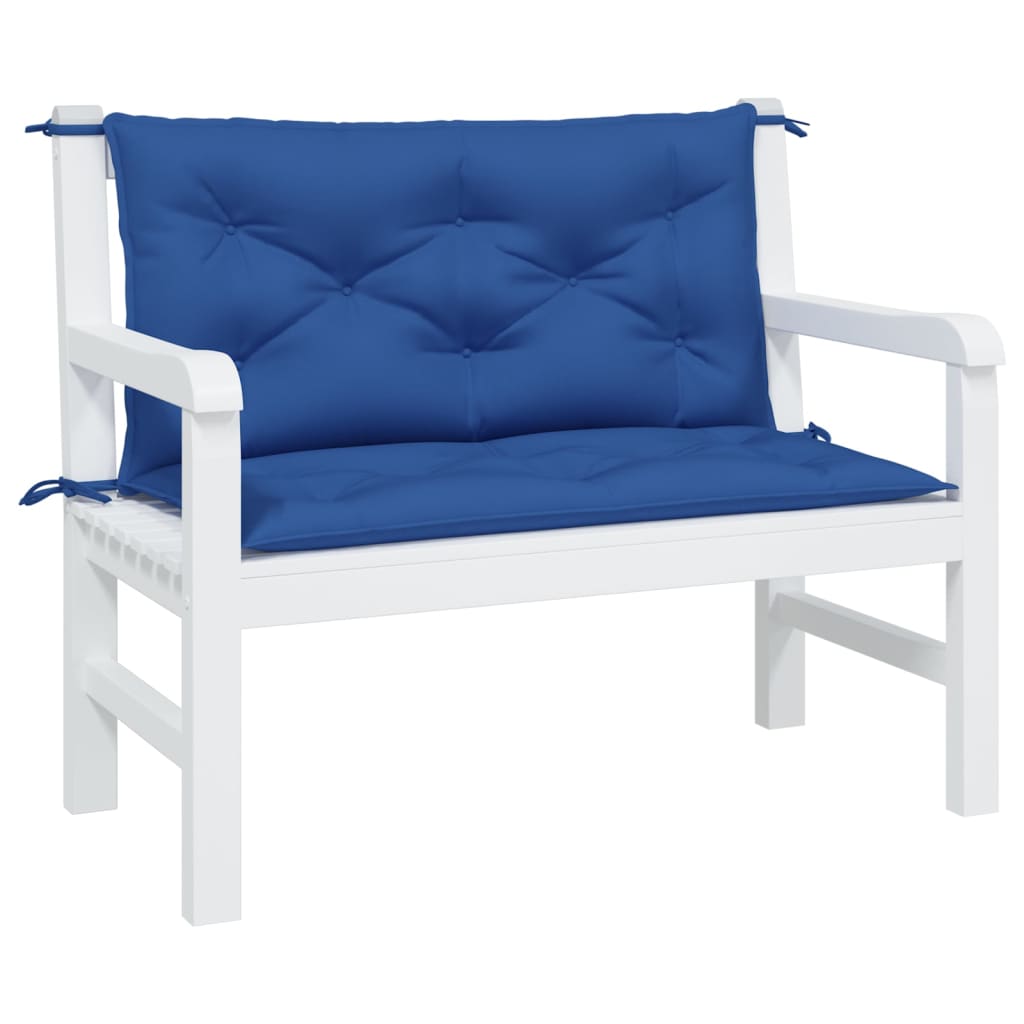 vidaXL Coussins de banc de jardin 2 pcs bleu royal tissu oxford