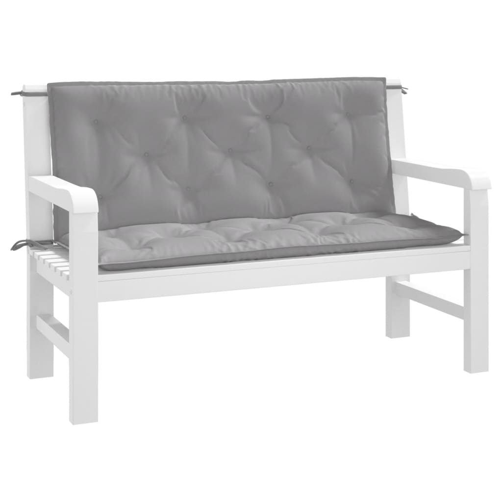 vidaXL Coussins de banc de jardin 2 pcs gris 120x50x7 cm tissu Oxford