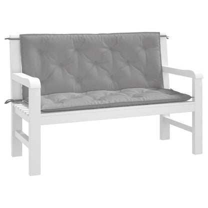 vidaXL Coussins de banc de jardin 2 pcs gris 120x50x7 cm tissu Oxford