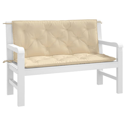 vidaXL Coussins de banc de jardin 2 pcs beige 120x50x7 cm tissu Oxford