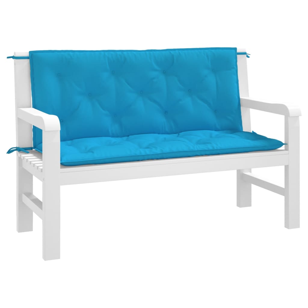 vidaXL Coussins de banc de jardin 2 pcs bleu clair tissu Oxford