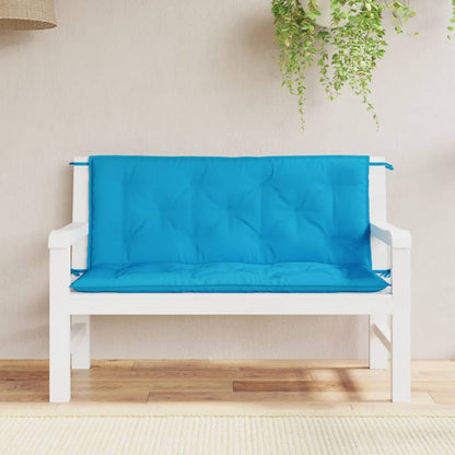 vidaXL Coussins de banc de jardin 2 pcs bleu clair tissu Oxford