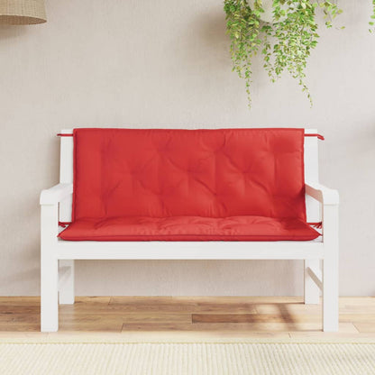vidaXL Coussins de banc de jardin 2 pcs rouge 120x50x7 cm tissu Oxford