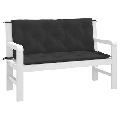 vidaXL Coussins de banc de jardin 2 pcs noir 120x50x7 cm tissu Oxford