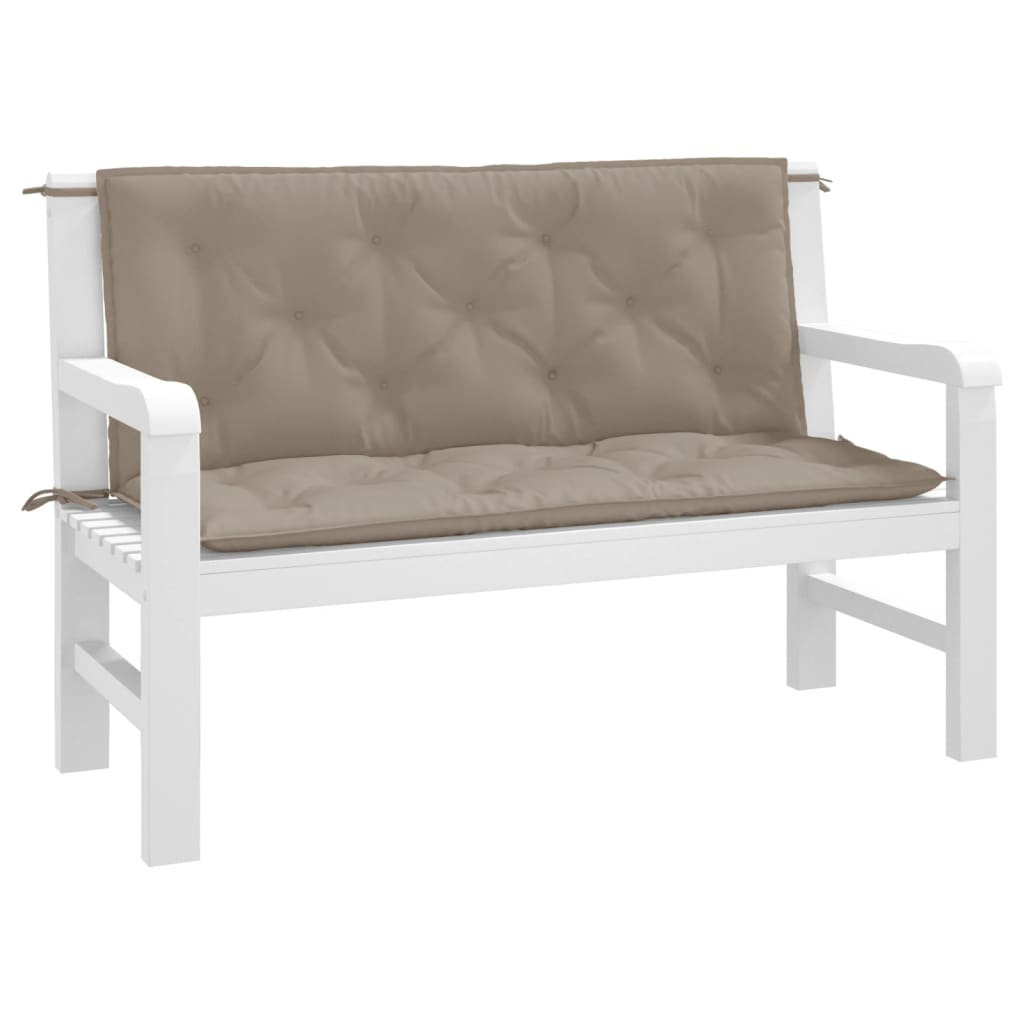 vidaXL Coussins de banc de jardin 2 pcs taupe 120x50x7 cm tissu Oxford