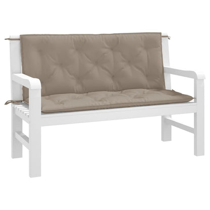 vidaXL Coussins de banc de jardin 2 pcs taupe 120x50x7 cm tissu Oxford