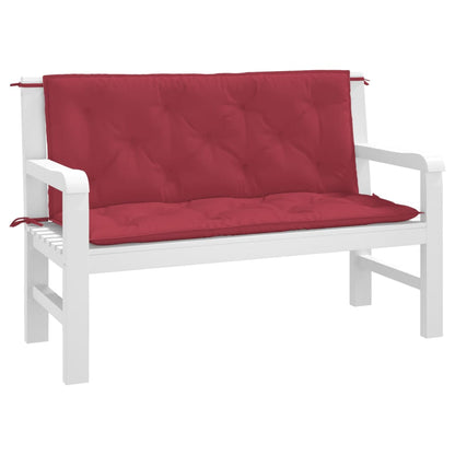vidaXL Coussins de banc de jardin 2 pcs rouge bordeaux tissu Oxford