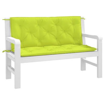 vidaXL Coussins de banc de jardin 2 pcs vert vif tissu Oxford