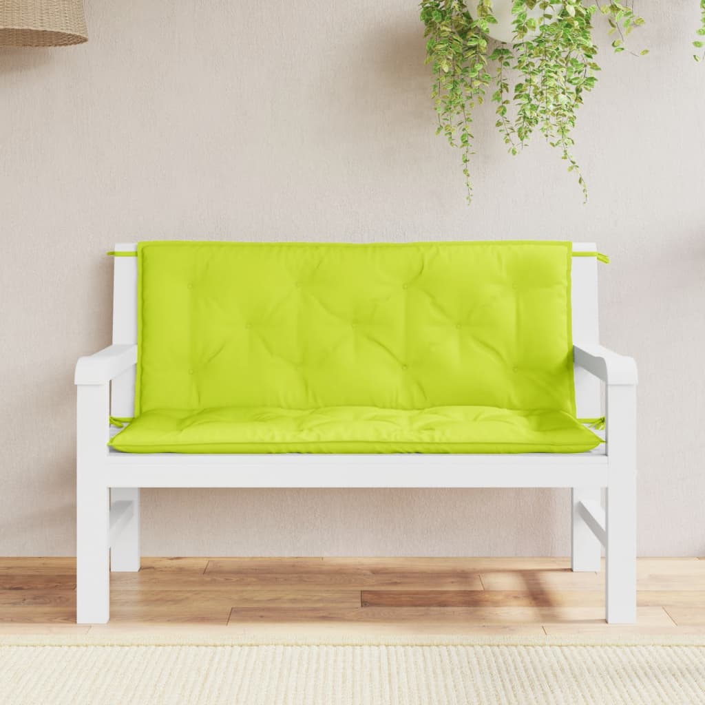 vidaXL Coussins de banc de jardin 2 pcs vert vif tissu Oxford