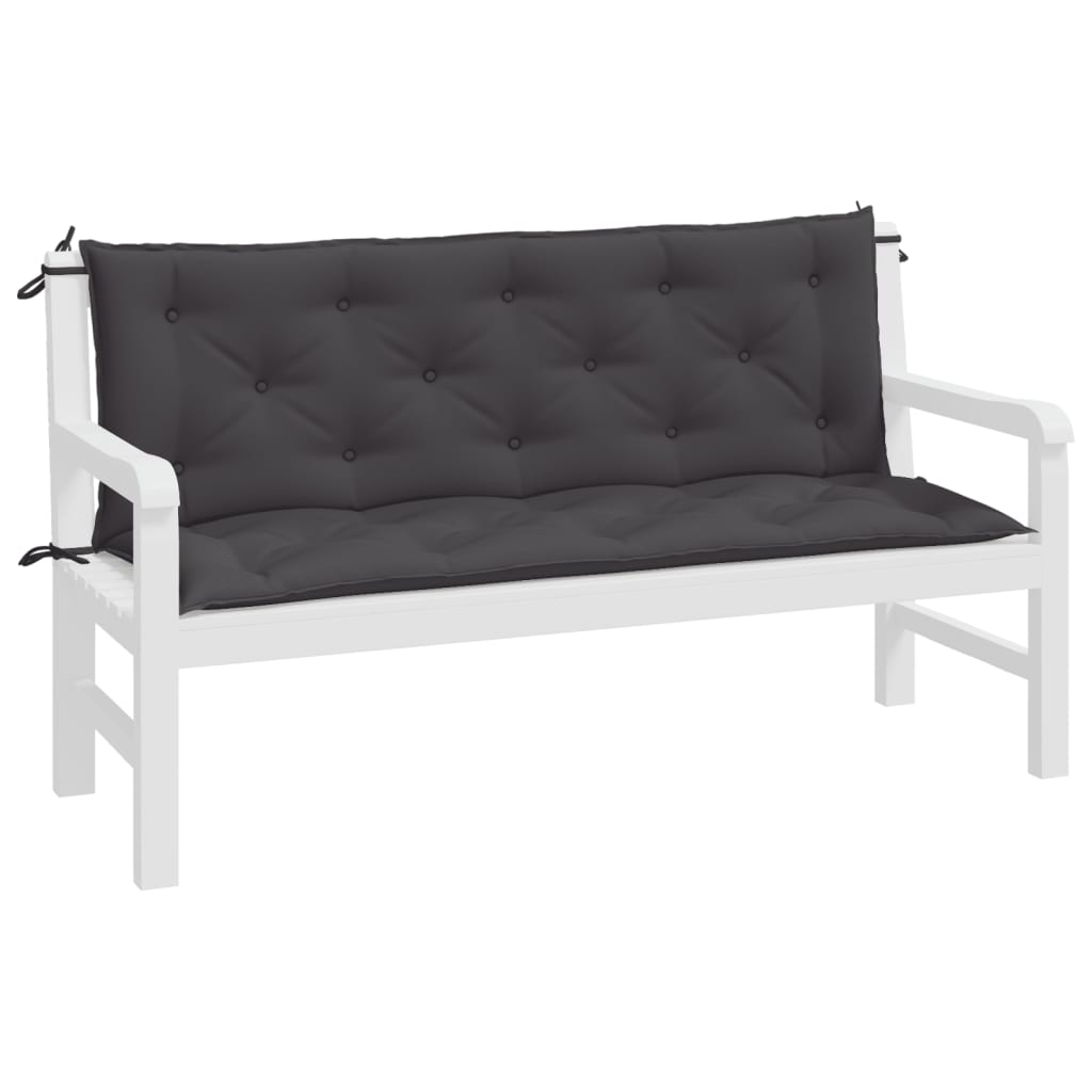vidaXL Coussins de banc de jardin 2 pcs anthracite tissu Oxford