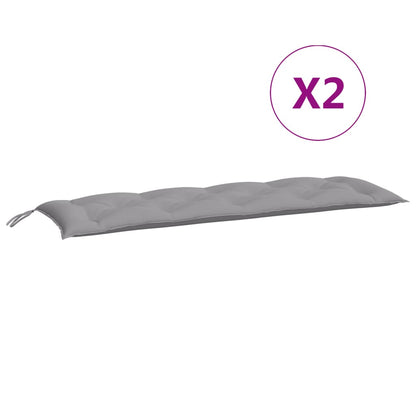 vidaXL Coussins de banc de jardin 2 pcs gris 150x50x7 cm tissu Oxford