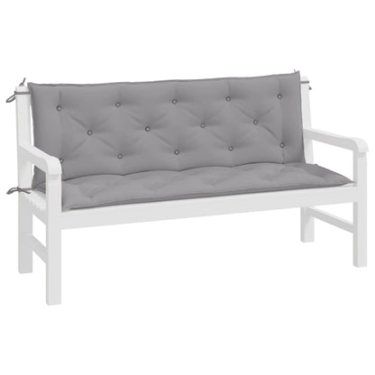 vidaXL Coussins de banc de jardin 2 pcs gris 150x50x7 cm tissu Oxford