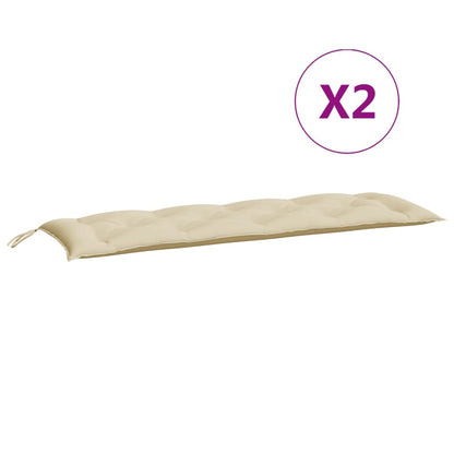 vidaXL Coussins de banc de jardin 2 pcs beige 150x50x7 cm tissu Oxford