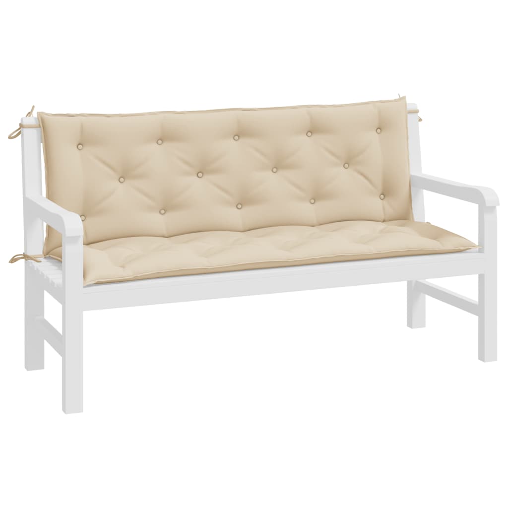 vidaXL Coussins de banc de jardin 2 pcs beige 150x50x7 cm tissu Oxford