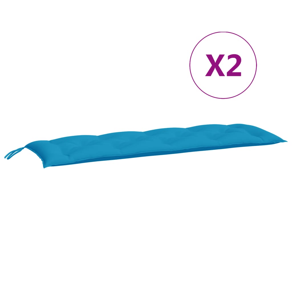vidaXL Coussins de banc de jardin 2 pcs bleu clair tissu Oxford