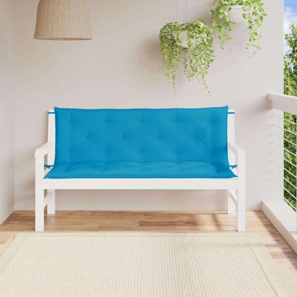 vidaXL Coussins de banc de jardin 2 pcs bleu clair tissu Oxford