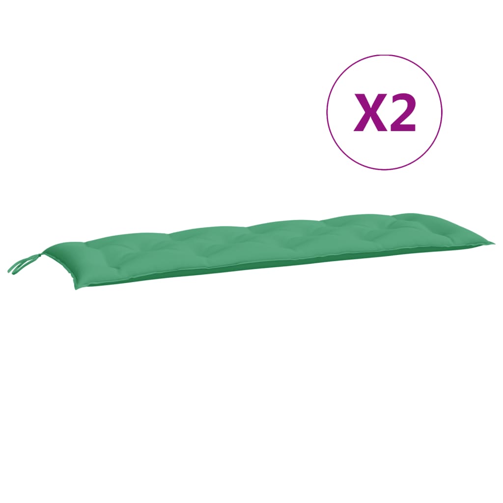vidaXL Coussins de banc de jardin 2 pcs vert 150x50x7 cm tissu Oxford