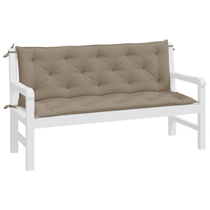 vidaXL Coussins de banc de jardin 2 pcs taupe 150x50x7 cm tissu Oxford