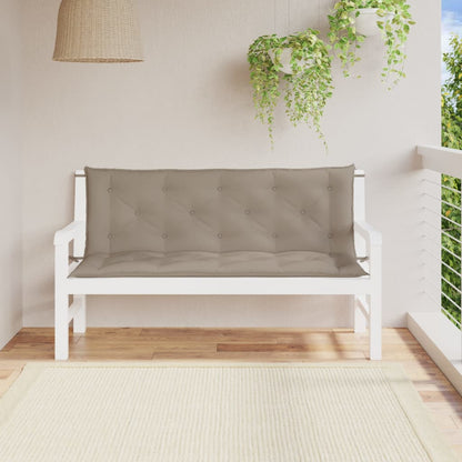 vidaXL Coussins de banc de jardin 2 pcs taupe 150x50x7 cm tissu Oxford