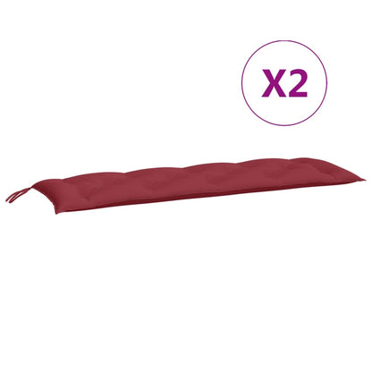 vidaXL Coussins de banc de jardin 2 pcs rouge bordeaux tissu Oxford