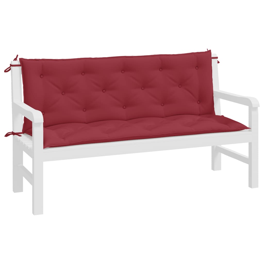vidaXL Coussins de banc de jardin 2 pcs rouge bordeaux tissu Oxford