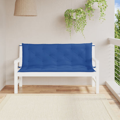 vidaXL Coussins de banc de jardin 2 pcs bleu 150x50x7 cm tissu Oxford