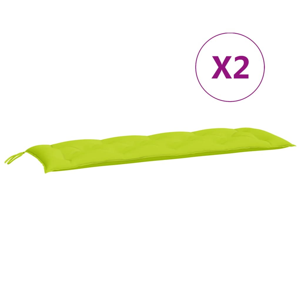 vidaXL Coussins de banc de jardin 2 pcs vert vif tissu Oxford
