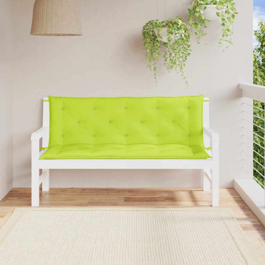 vidaXL Coussins de banc de jardin 2 pcs vert vif tissu Oxford